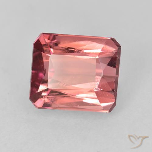 Tourmaline Rose foncé naturelle Octogone / coupe Émeraude, 1.21 ct, VS
