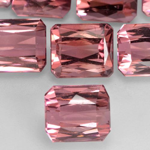 Tourmaline Rose rougeâtre naturelle Octogone / coupe Émeraude, 1.54 ct, VS