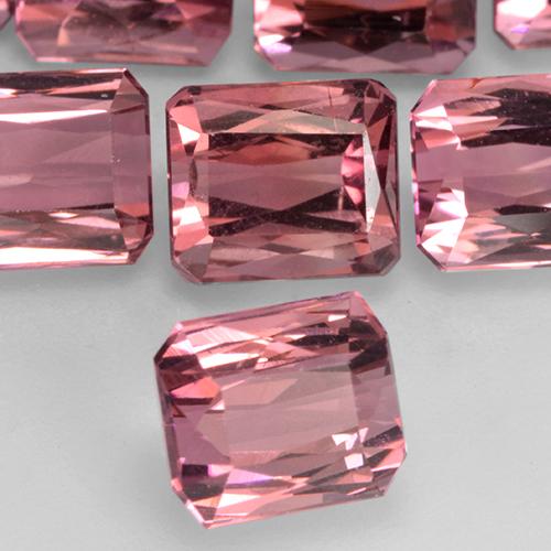 Tourmaline Rose rougeâtre naturelle Octogone / coupe Émeraude, 1.54 ct, VS
