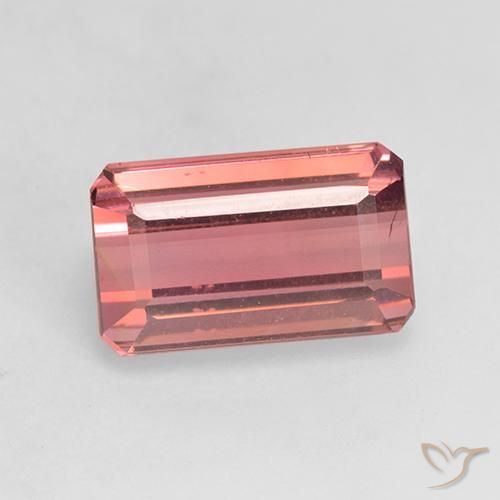 3.30ct Naturel Rose foncé Tourmaline, Taille émeraude, VS