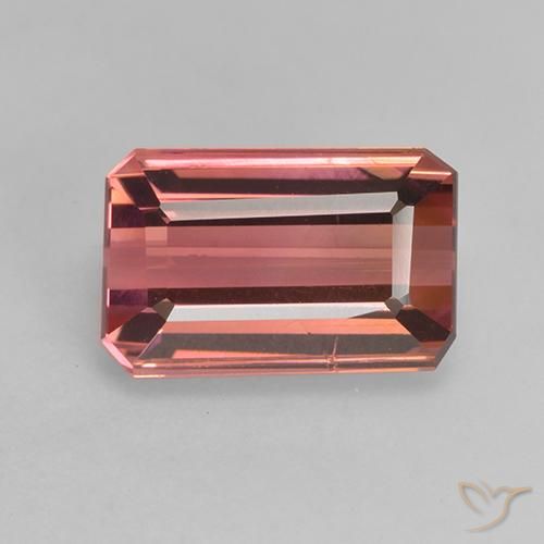 3.61ct Naturel Rose moyen Tourmaline, Taille émeraude, VS