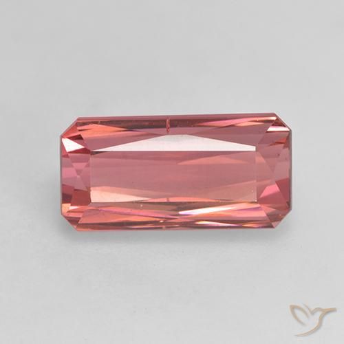 3.90ct Naturel Rose rougeâtre Tourmaline, Taille émeraude, VS-SI