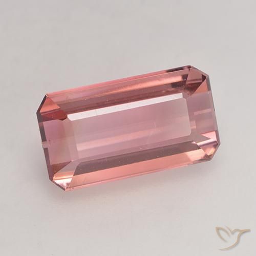 Tourmaline Orange rose naturelle Octogone / coupe Émeraude, 2.83 ct, VVS-VS