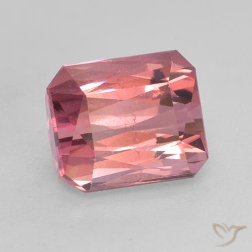 Tourmaline Punch aux fruits rouge naturelle Octogone / coupe Émeraude, 2.14 ct, VS