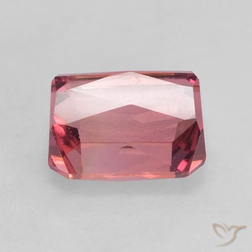 Tourmaline Punch aux fruits rouge naturelle Octogone / coupe Émeraude, 2.14 ct, VS