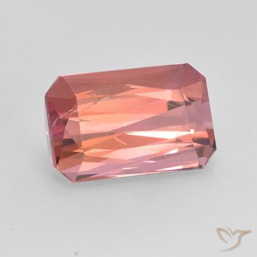 Tourmaline Rose rougeâtre naturelle Octogone / coupe Émeraude, 2.45 ct, SI