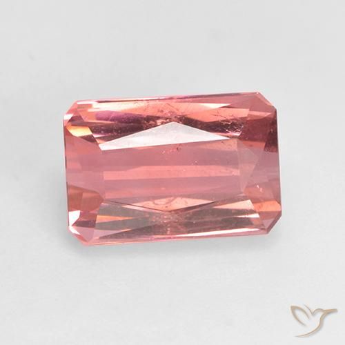 2.38ct Naturel Rose orangé foncé Tourmaline, Taille émeraude, VS