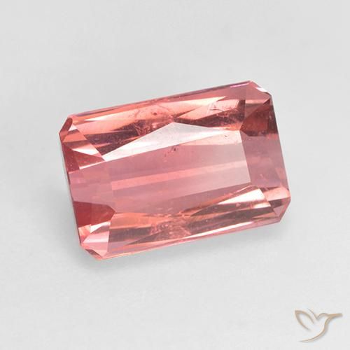 Tourmaline Rose orangé foncé naturelle Octogone / coupe Émeraude, 2.38 ct, VS