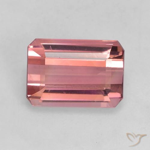 2.49ct Naturel Rose orangé foncé Tourmaline, Taille émeraude, VVS-VS