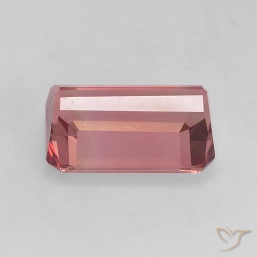 Tourmaline Rose orangé foncé naturelle Octogone / coupe Émeraude, 2.49 ct, VVS-VS