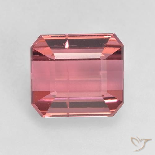 2.43ct Naturel Rose rougeâtre Tourmaline, Taille émeraude, SI