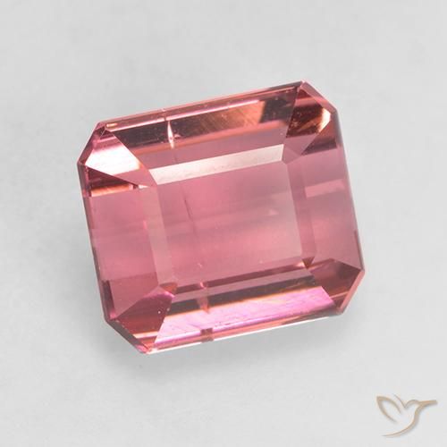 Tourmaline Rose rougeâtre naturelle Octogone / coupe Émeraude, 2.43 ct, SI