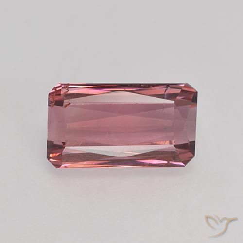 3.20ct Naturel Rose foncé Tourmaline, Taille émeraude, VS-SI