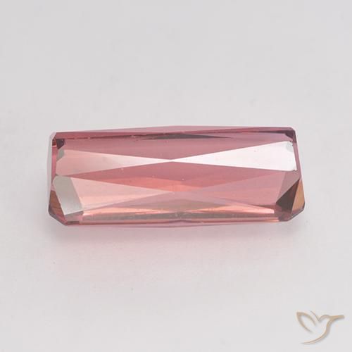 Tourmaline Orange rose naturelle Octogone / coupe Émeraude, 3.39 ct, VVS-VS