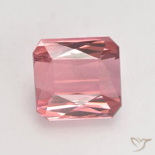3.10ct Naturel Rose moyen Tourmaline, Taille émeraude, VS