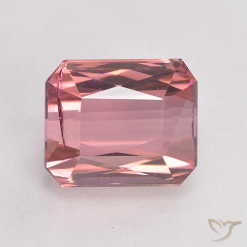 3.60ct Naturel Rose moyen Tourmaline, Taille émeraude, SI