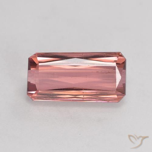 3.47ct Naturel Orange rose Tourmaline, Taille émeraude, SI