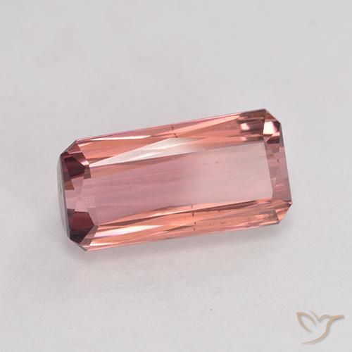 Tourmaline Orange rose naturelle Octogone / coupe Émeraude, 3.47 ct, SI