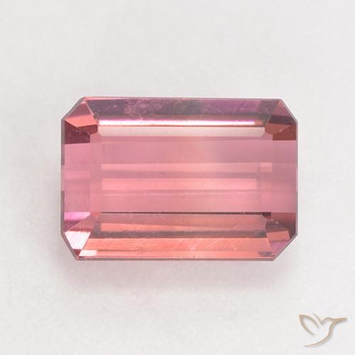 3.15ct Naturel Rose moyen Tourmaline, Taille émeraude, VS