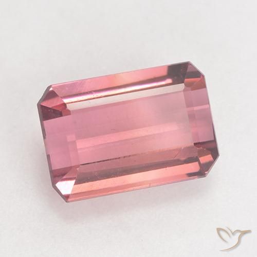 Tourmaline Rose moyen naturelle Octogone / coupe Émeraude, 3.15 ct, VS