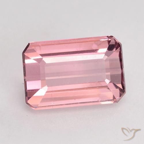 Tourmaline Rose bubblegum léger naturelle Octogone / coupe Émeraude, 1.85 ct, VVS-VS