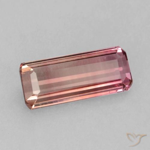 Tourmaline Orange rose naturelle Octogone / coupe Émeraude, 1.49 ct, VS