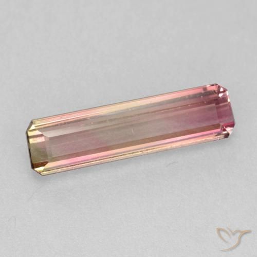 Tourmaline Orange rose naturelle Octogone / coupe Émeraude, 1.86 ct, VS