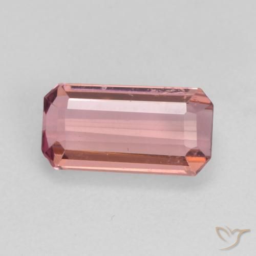 Tourmaline Orange rose naturelle Octogone / coupe Émeraude, 1.16 ct, VS