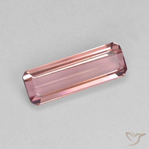 Tourmaline Orange rose naturelle Octogone / coupe Émeraude, 1.46 ct, VS