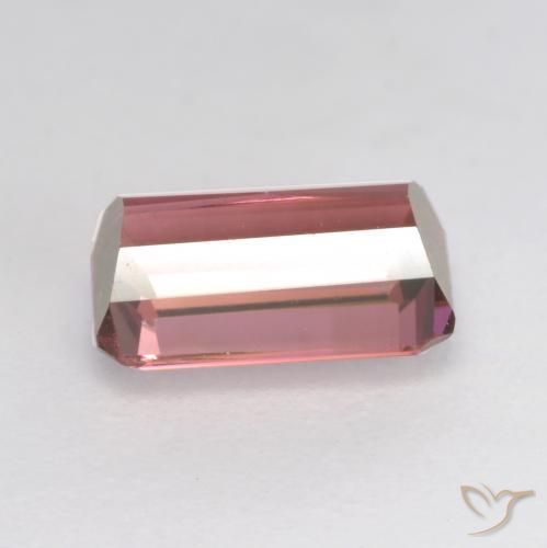 Tourmaline Rose orangé foncé naturelle Octogone / coupe Émeraude, 1.07 ct, VS