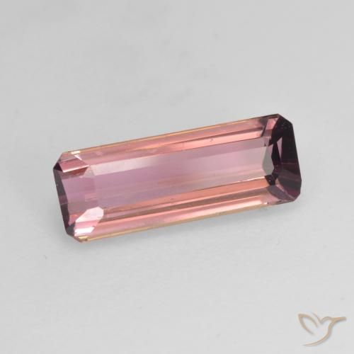 Tourmaline Orange rose naturelle Octogone / coupe Émeraude, 1.28 ct, VS