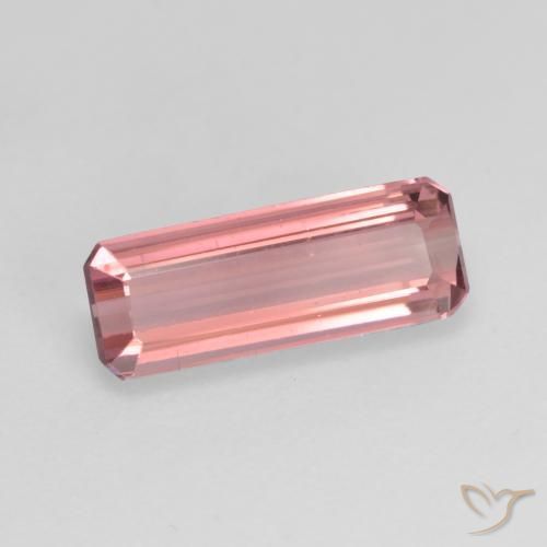 Tourmaline Rose orangé foncé naturelle Octogone / coupe Émeraude, 1.54 ct, VS
