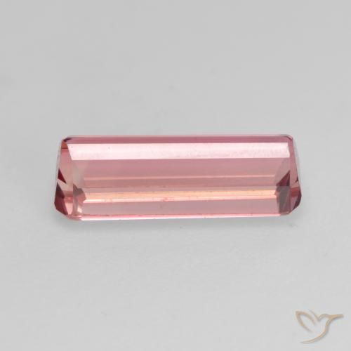 Tourmaline Rose orangé foncé naturelle Octogone / coupe Émeraude, 1.54 ct, VS