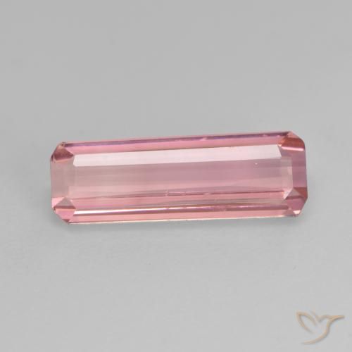 1.45ct Naturel Rose clair Tourmaline, Taille émeraude, VS