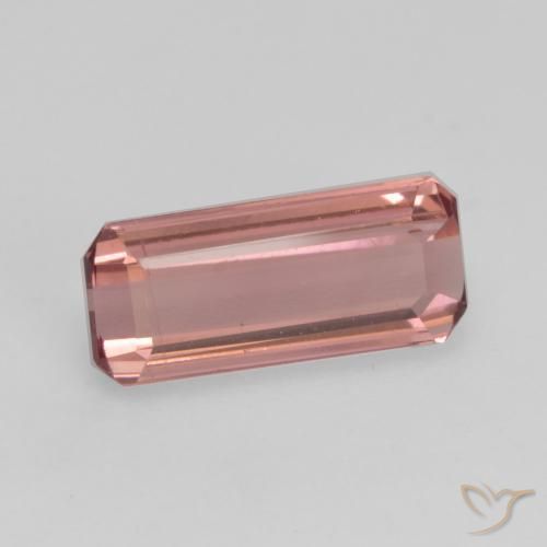 Tourmaline Orange rose naturelle Octogone / coupe Émeraude, 1.21 ct, VS-SI