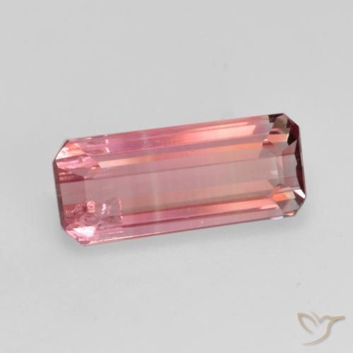 Tourmaline Orange rose naturelle Octogone / coupe Émeraude, 1.16 ct, VS-SI