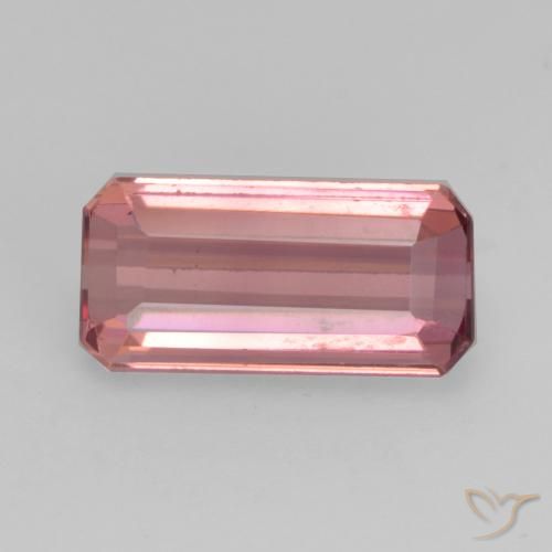 1.26ct Naturel Rose intense Tourmaline, Taille émeraude, VS
