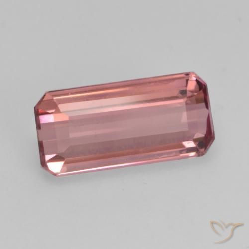 Tourmaline Rose intense naturelle Octogone / coupe Émeraude, 1.26 ct, VS