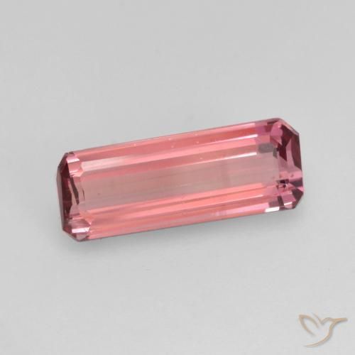 Tourmaline Orange rose naturelle Octogone / coupe Émeraude, 1.14 ct, VS-SI