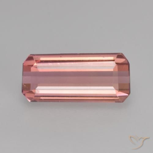 1.44ct Naturel Orange rose Tourmaline, Taille émeraude, VVS-VS