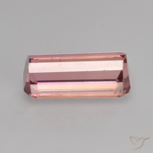 Tourmaline Orange rose naturelle Octogone / coupe Émeraude, 1.44 ct, VVS-VS