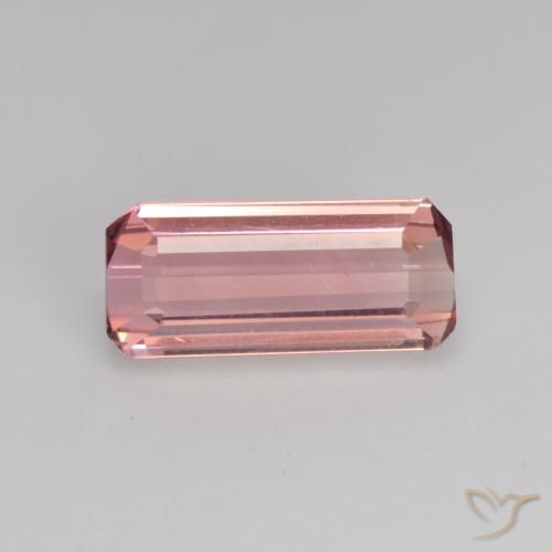 Tourmaline Orange rose naturelle Octogone / coupe Émeraude, 1.52 ct, VS