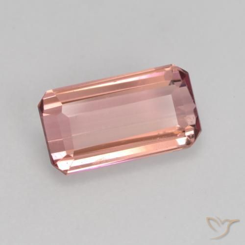 Tourmaline Orange rose naturelle Octogone / coupe Émeraude, 1.15 ct, VVS-VS