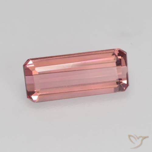 Tourmaline Orange rose naturelle Octogone / coupe Émeraude, 1.45 ct, VS