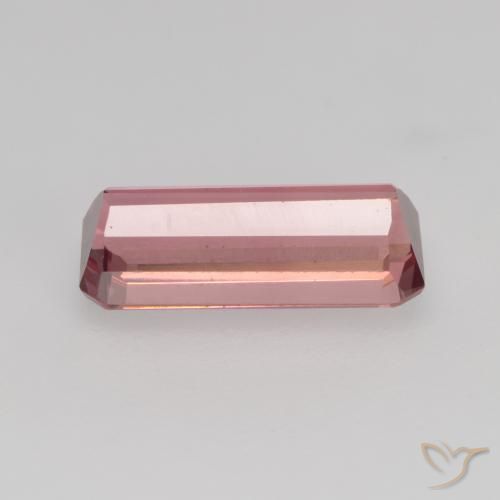 Tourmaline Orange rose naturelle Octogone / coupe Émeraude, 1.45 ct, VS