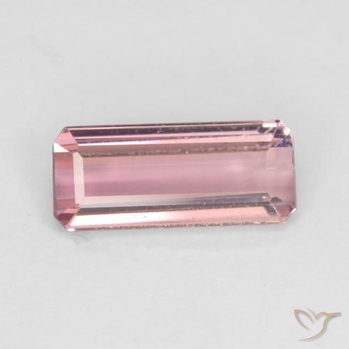 1.86ct Naturel Rose bubblegum léger Tourmaline, Taille émeraude, VS