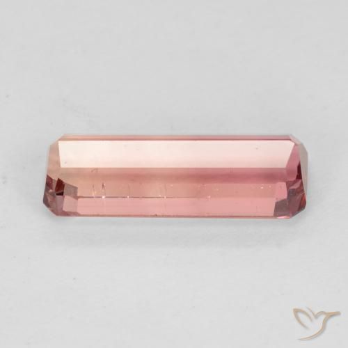 Tourmaline Orange rose naturelle Octogone / coupe Émeraude, 1.53 ct, VS