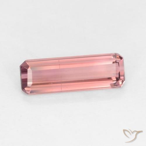Tourmaline Orange rose naturelle Octogone / coupe Émeraude, 1.24 ct, VS