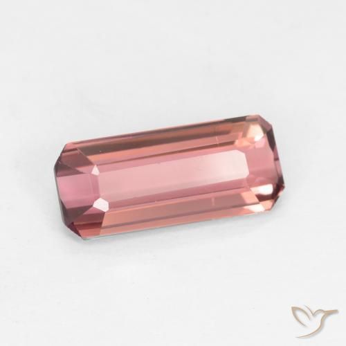 Tourmaline Orange rose naturelle Octogone / coupe Émeraude, 1.37 ct, VS