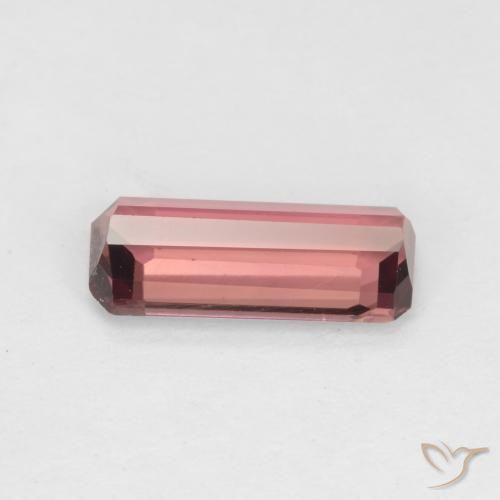 Tourmaline Orange rose naturelle Octogone / coupe Émeraude, 1.37 ct, VS